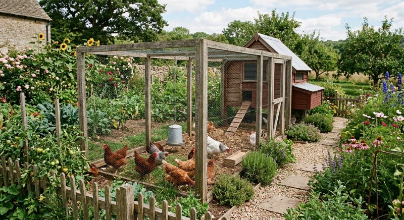 enclos poules jardin
